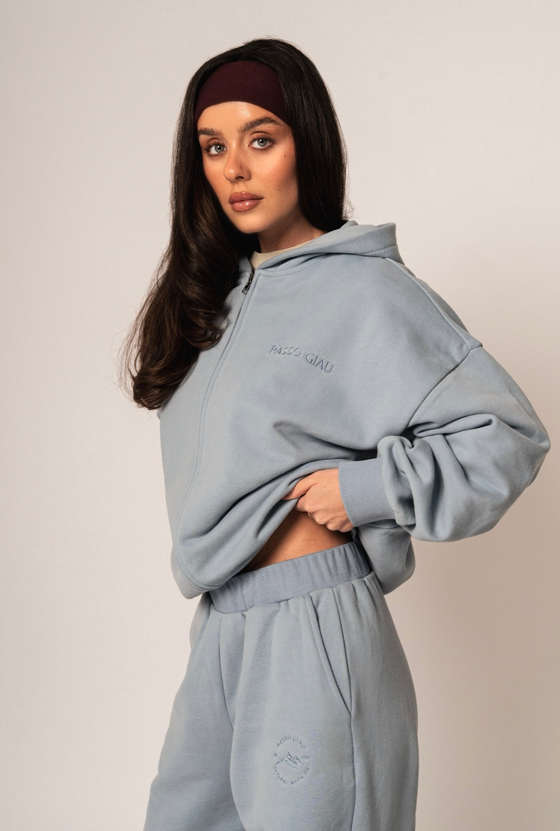 Oversized Zipped Embroidered Hoodie