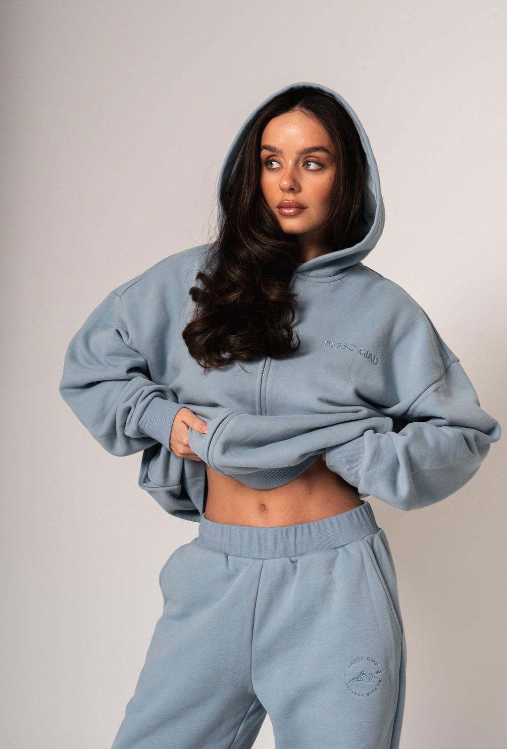 Oversized Zipped Embroidered Hoodie