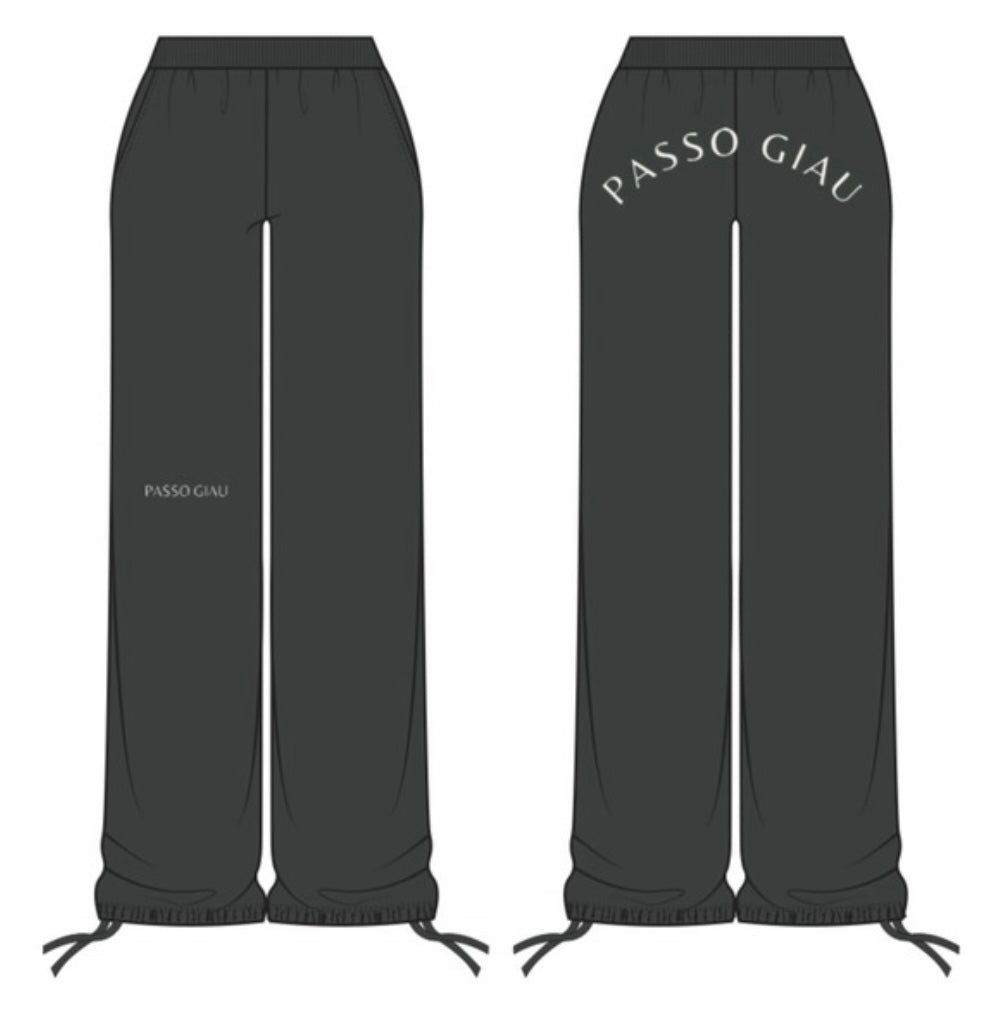 Embroidered Wide Leg Joggers